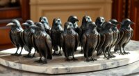 elegant bronze raven statues