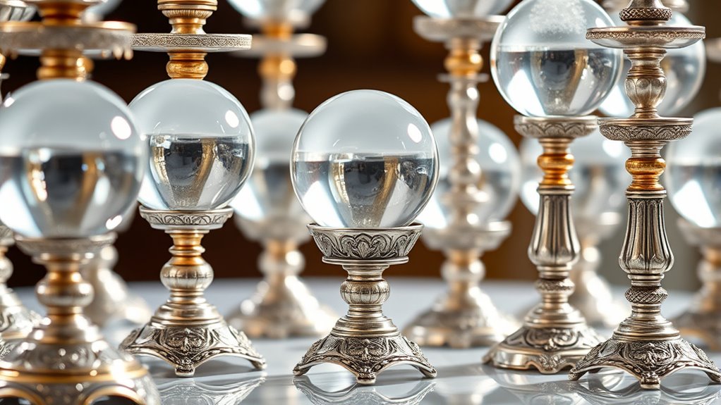 elegant durable crystal ball stands