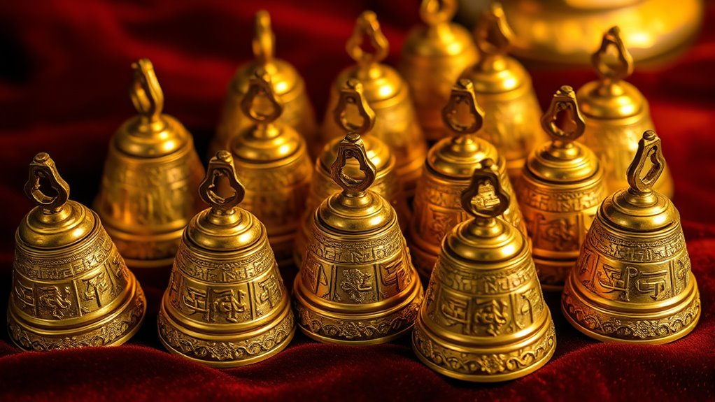 elegant gold ritual bells