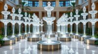 elegant large crystal fountains