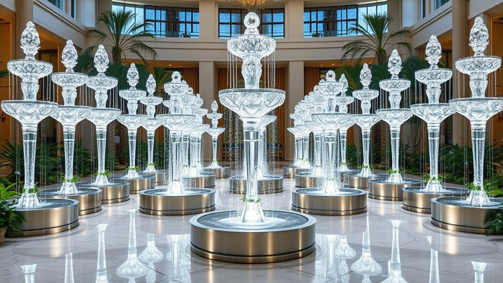 elegant large crystal fountains