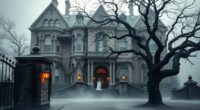 elegant spooky mansion backgrounds