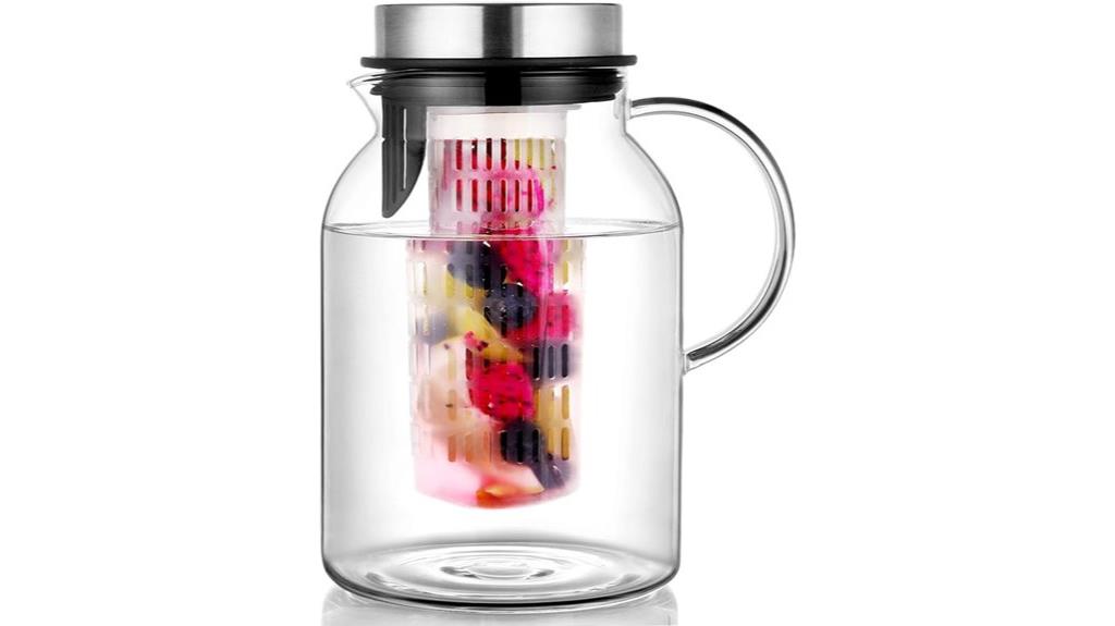 glass pitcher with fruit infuser