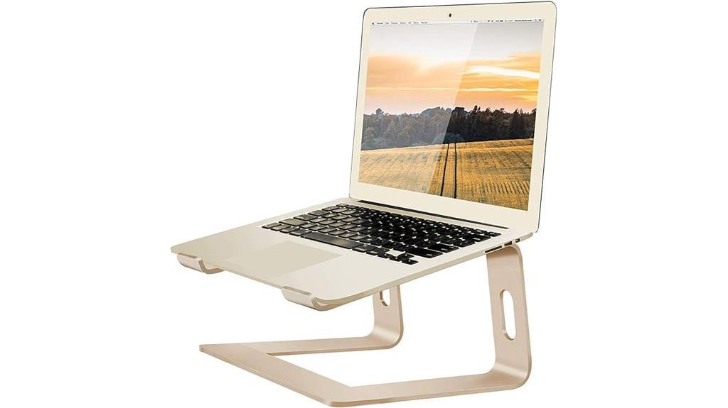 gold aluminum laptop stand