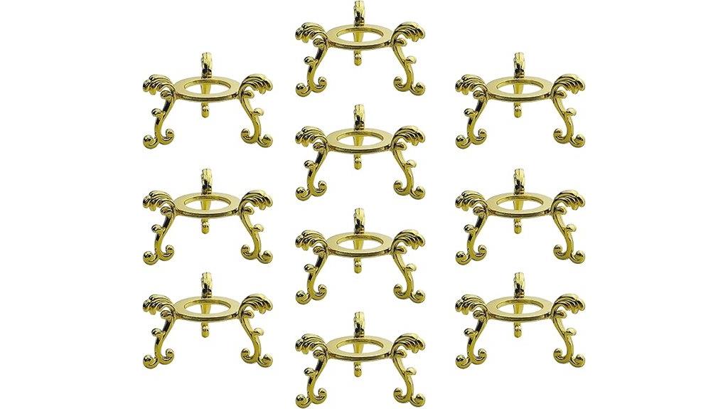 gold crystal sphere stands