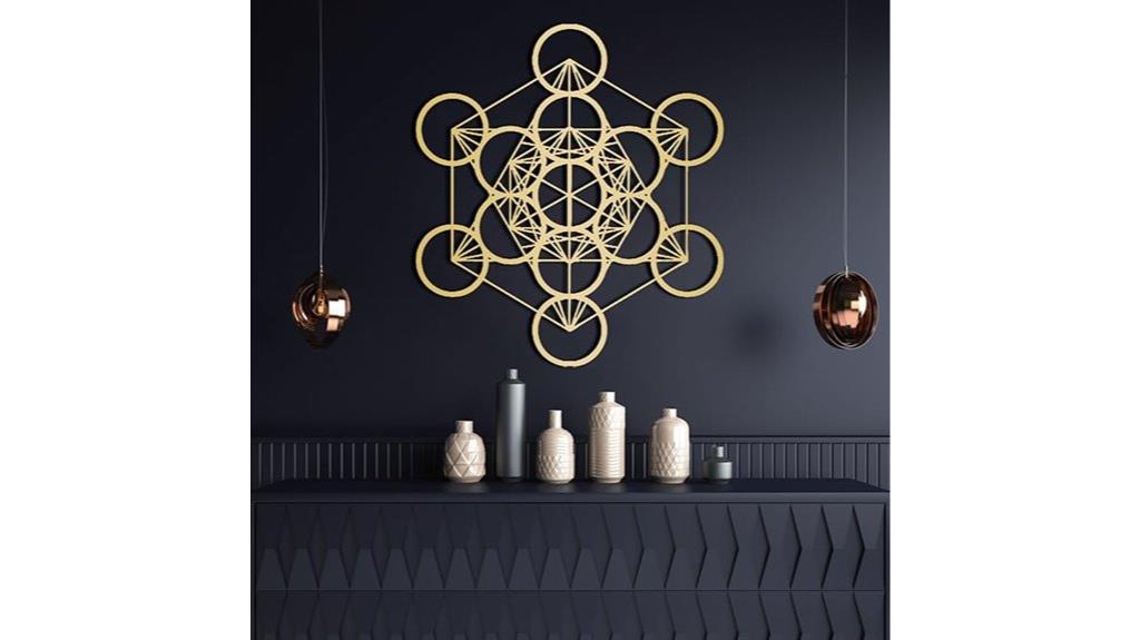 gold metatron cube wall art
