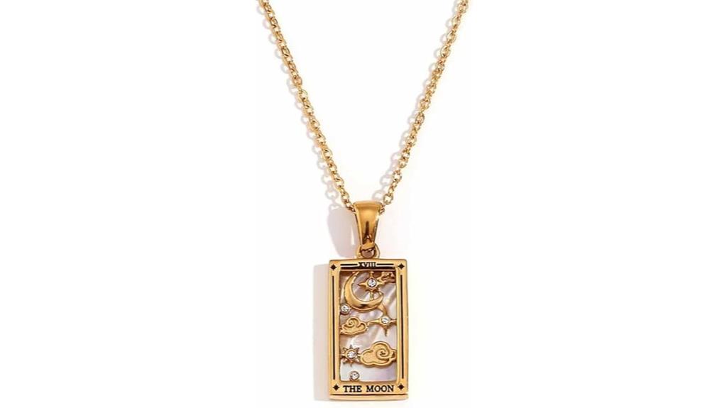 gold plated tarot necklace