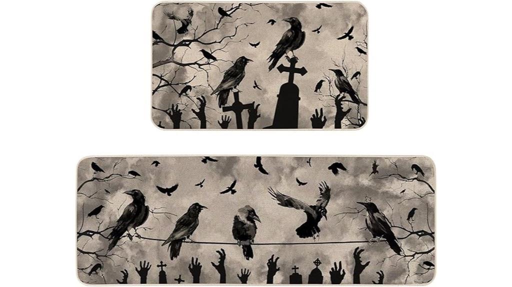 gothic crows kitchen rugs