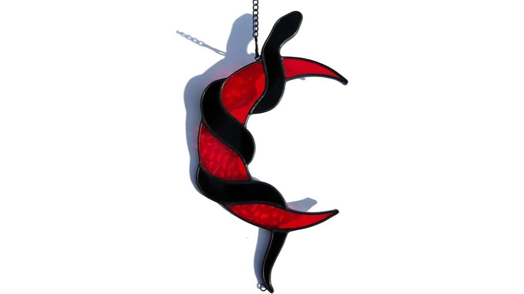 gothic moon snake stained glass
