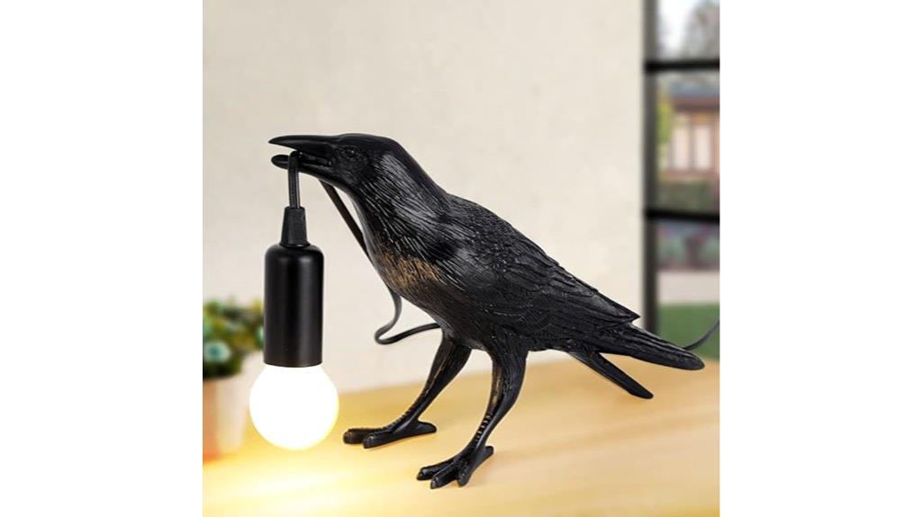 gothic raven bedroom lamp