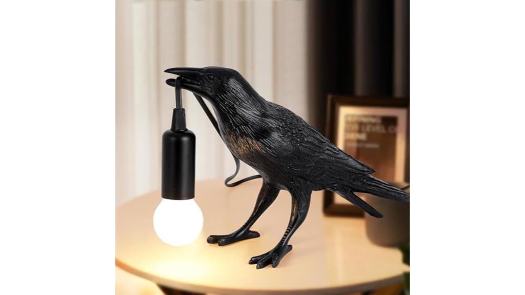 gothic raven table lamp