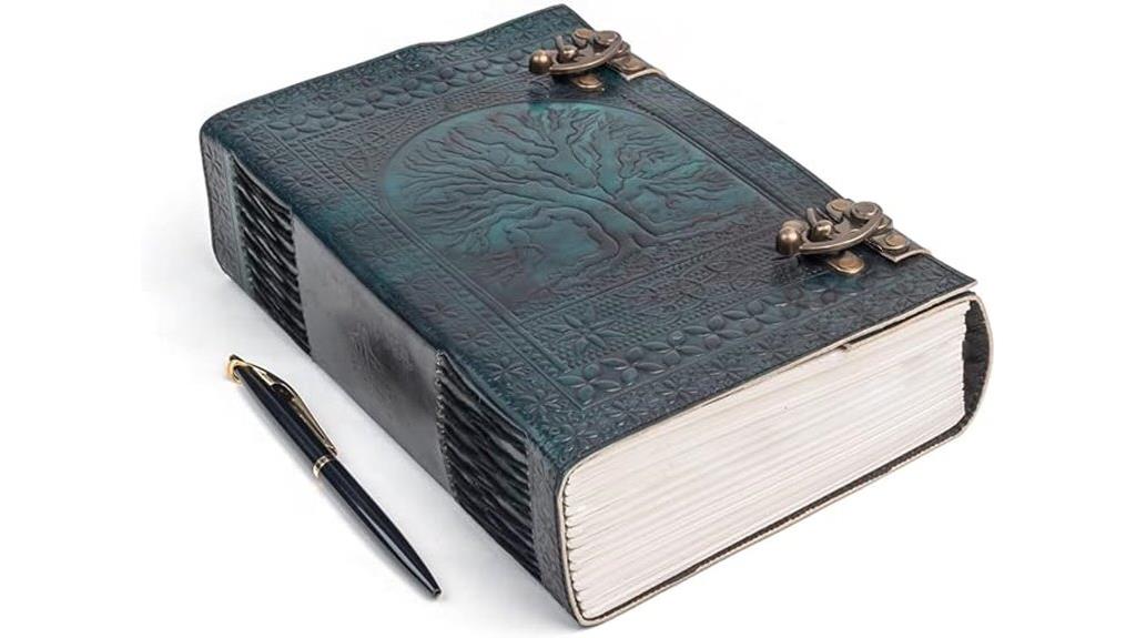 green leather tree journal
