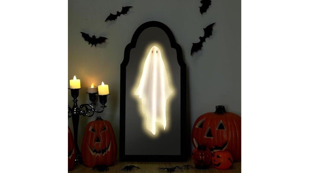 halloween ghost mirror display