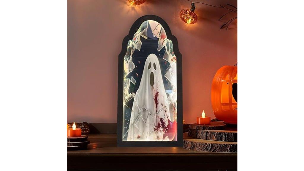 halloween ghost mirror hologram