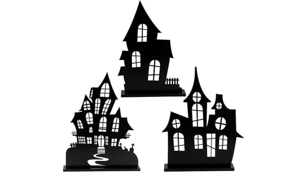halloween house silhouette set