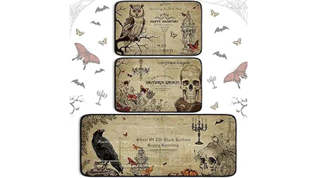 halloween kitchen rug set