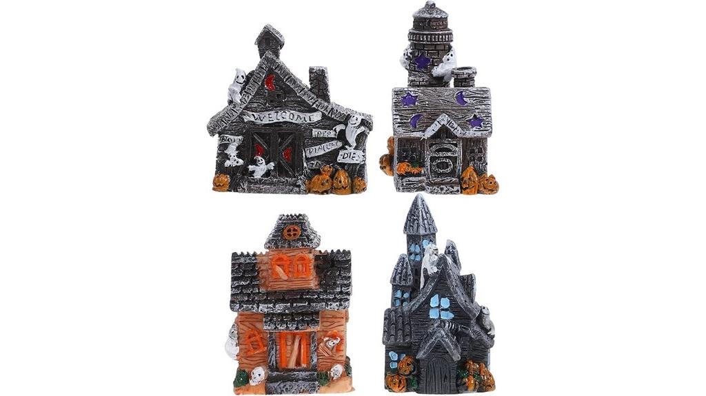 halloween miniature house statues
