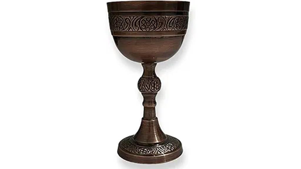 handcrafted brass wine goblet