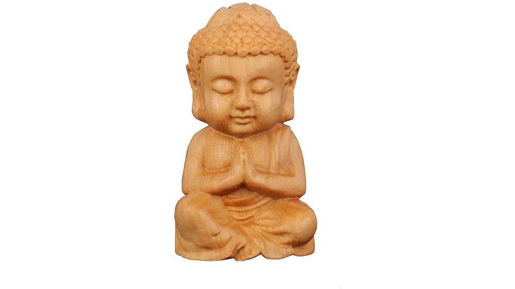 handcrafted wooden buddha