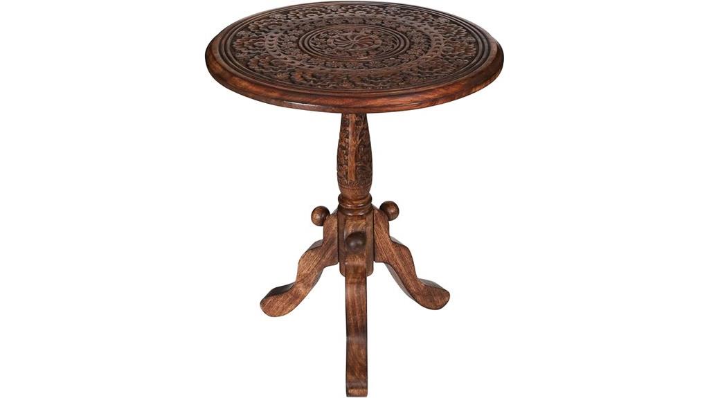 handcrafted wooden round table