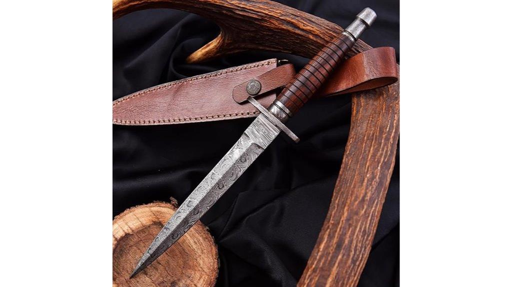 handmade damascus wooden dagger