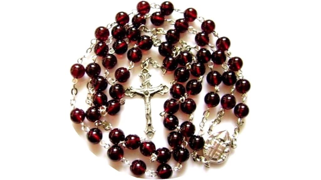 handmade garnet silver necklace