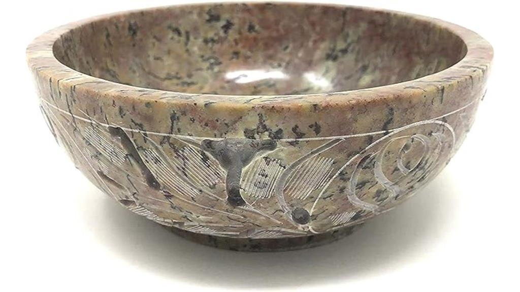 handmade soapstone floral bowl