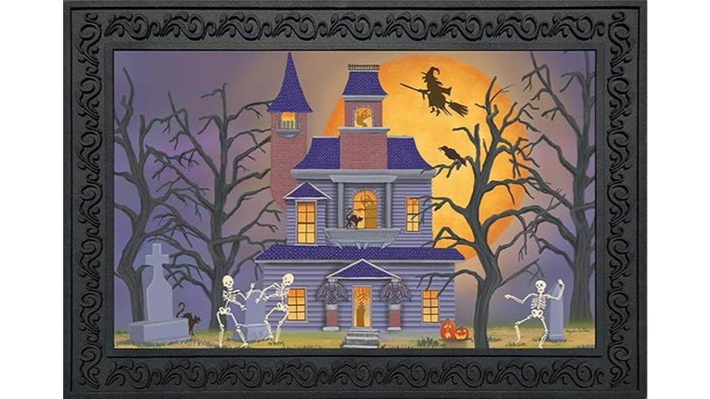haunted house doormat halloween