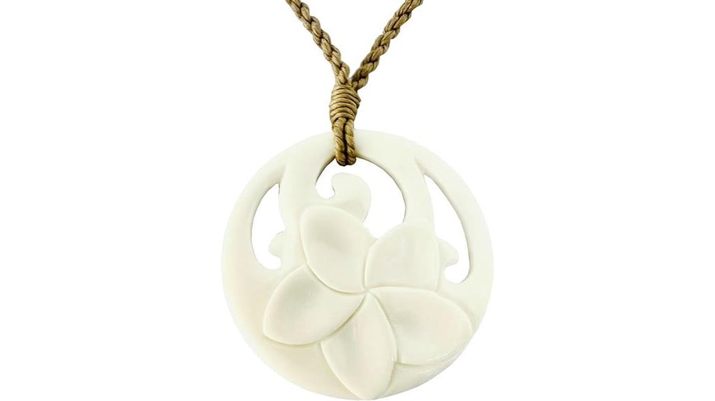 hawaiian bone flower necklace