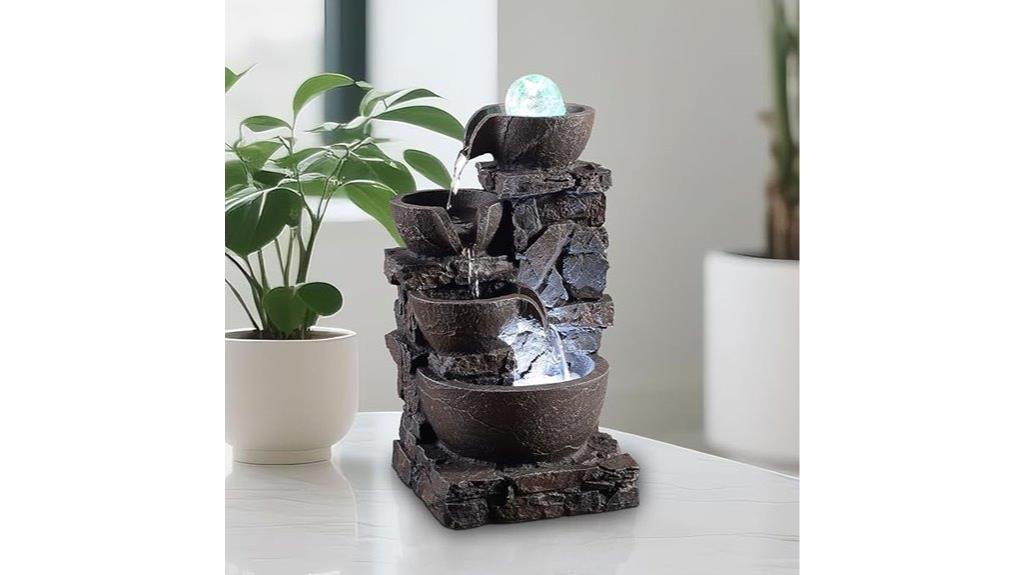 indoor fountain with led