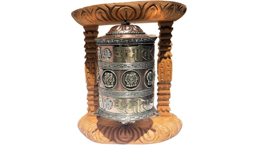 large tibetan prayer wheel
