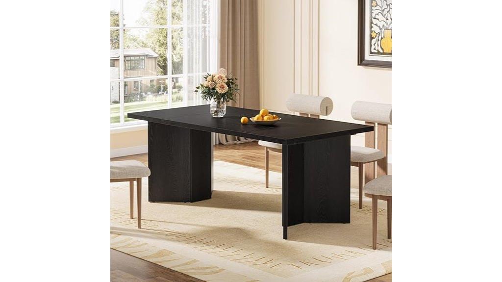 large wooden dining table