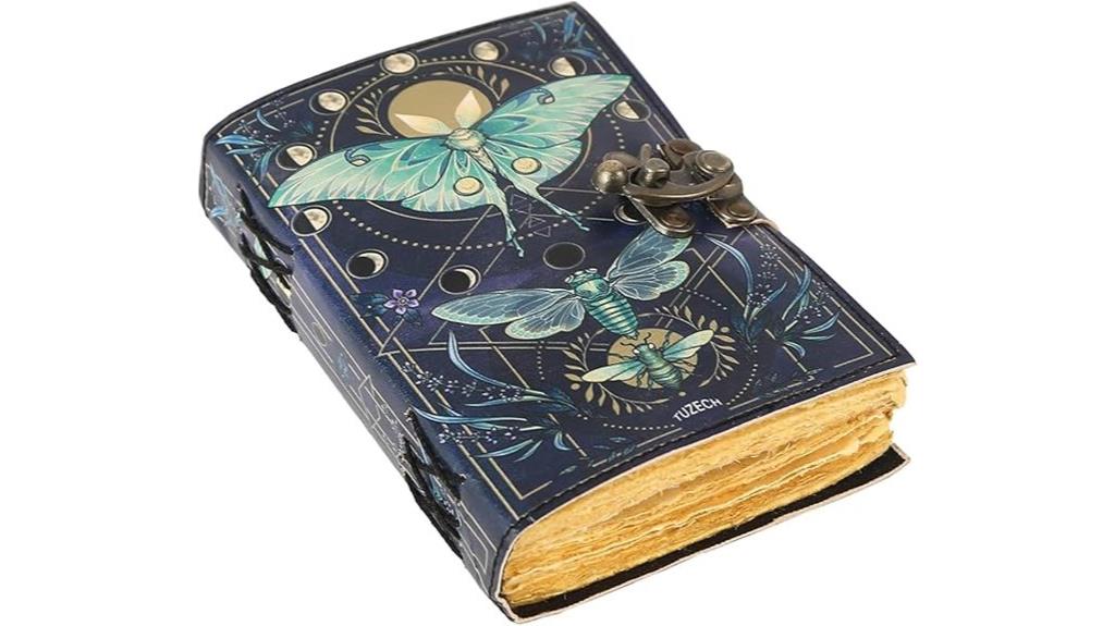 leather spellbook with deckle edges