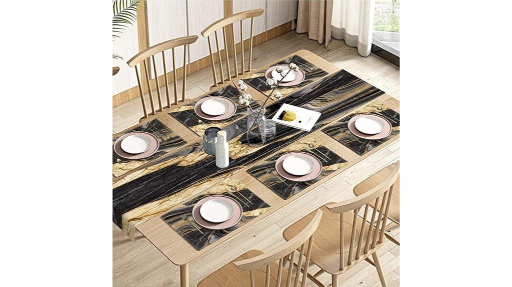 marble agate table set