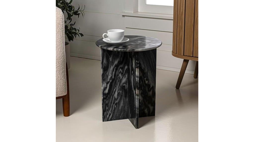marble x shaped end table