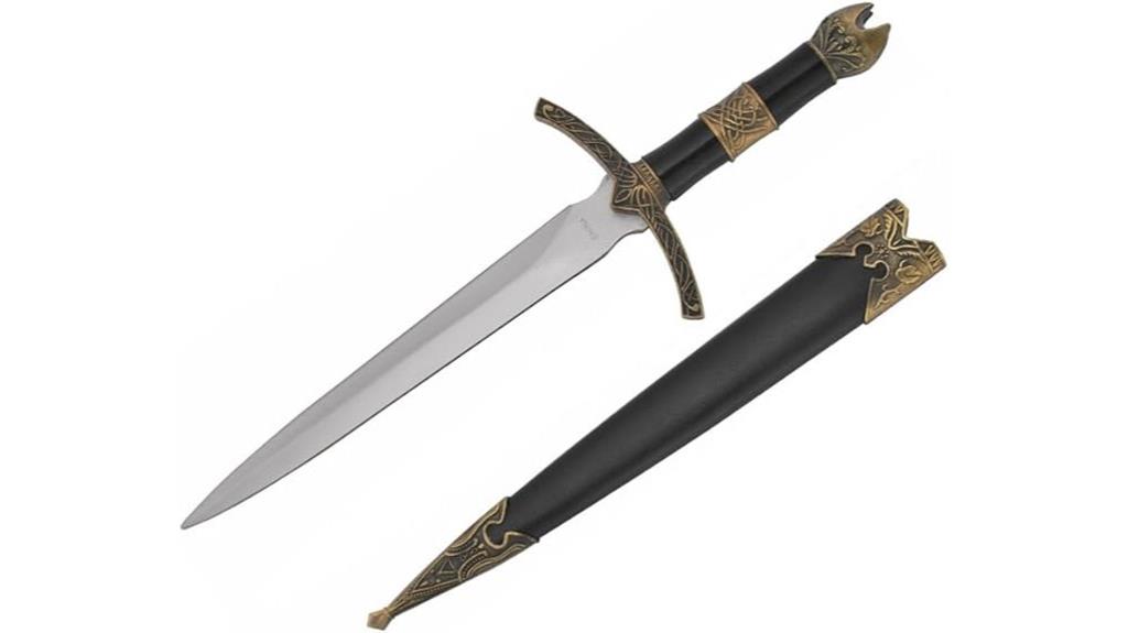 medieval dagger with gold