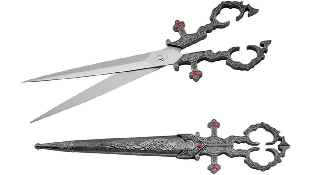 medieval silver dagger scissors