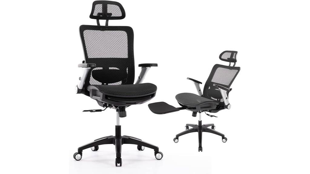 mesh office chair with footrest