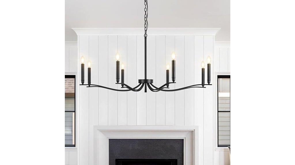modern black candle chandelier