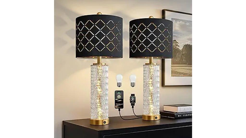 modern twin lamps with usb