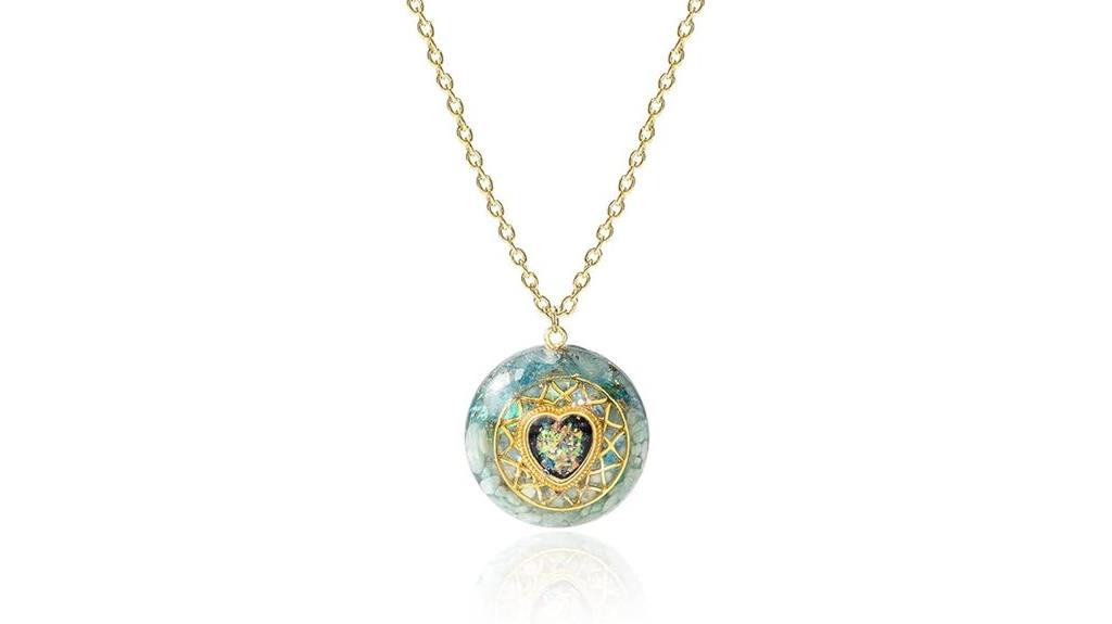 orgone heart pendant necklace