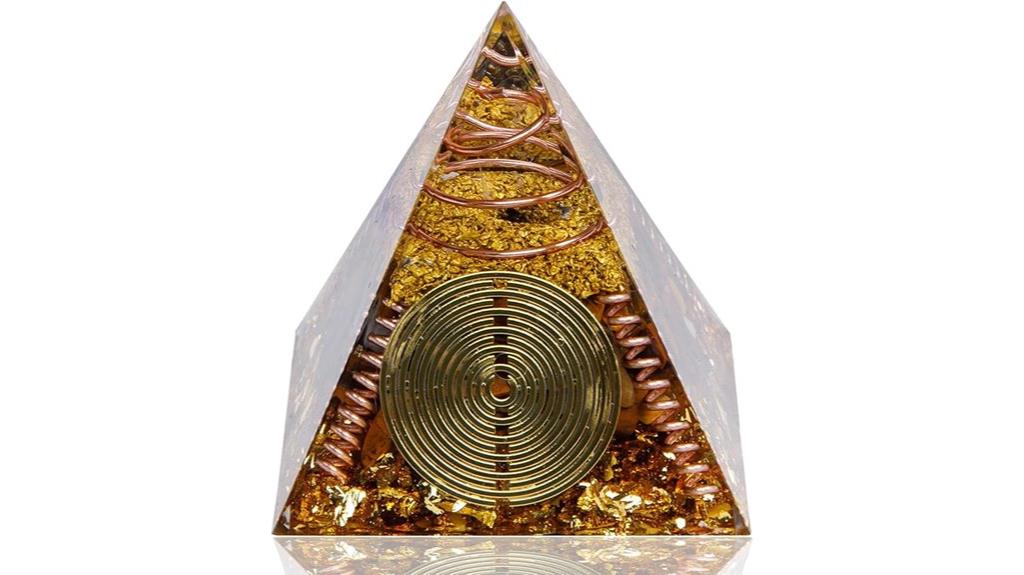 orgone pyramid with tigers eye