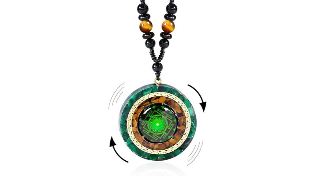 orgonite sri yantra necklace