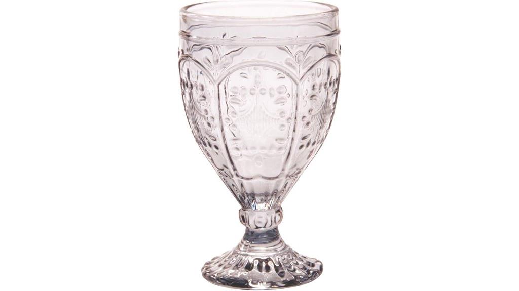 ornate smoke glass goblets