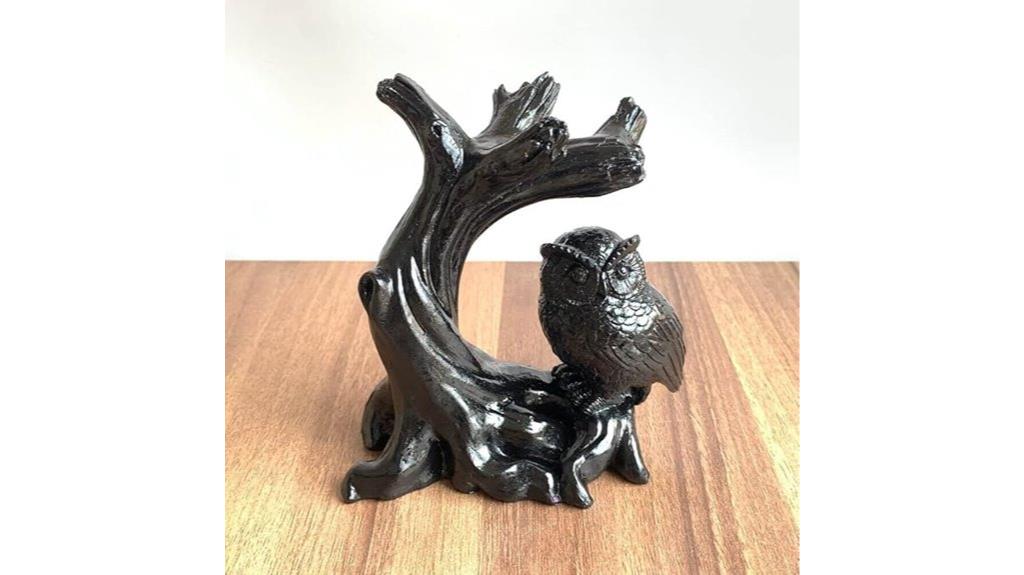 owl resin crystal stand