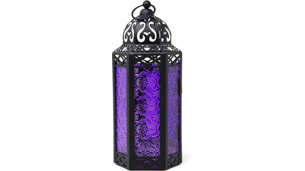 purple moroccan candle lantern
