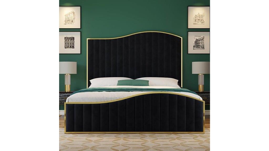 queen sized velvet bed