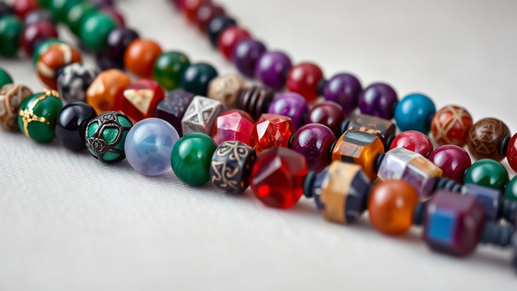 rare gemstone mala beads