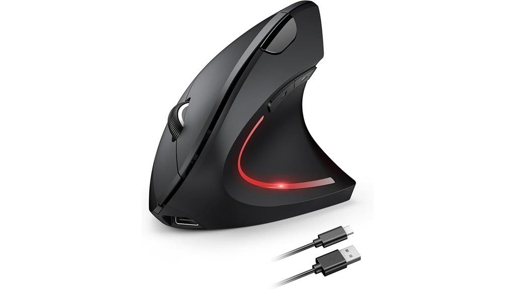rechargeable silent ergonomic mouse