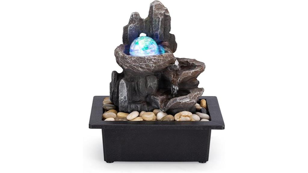 rotating ball tabletop fountain